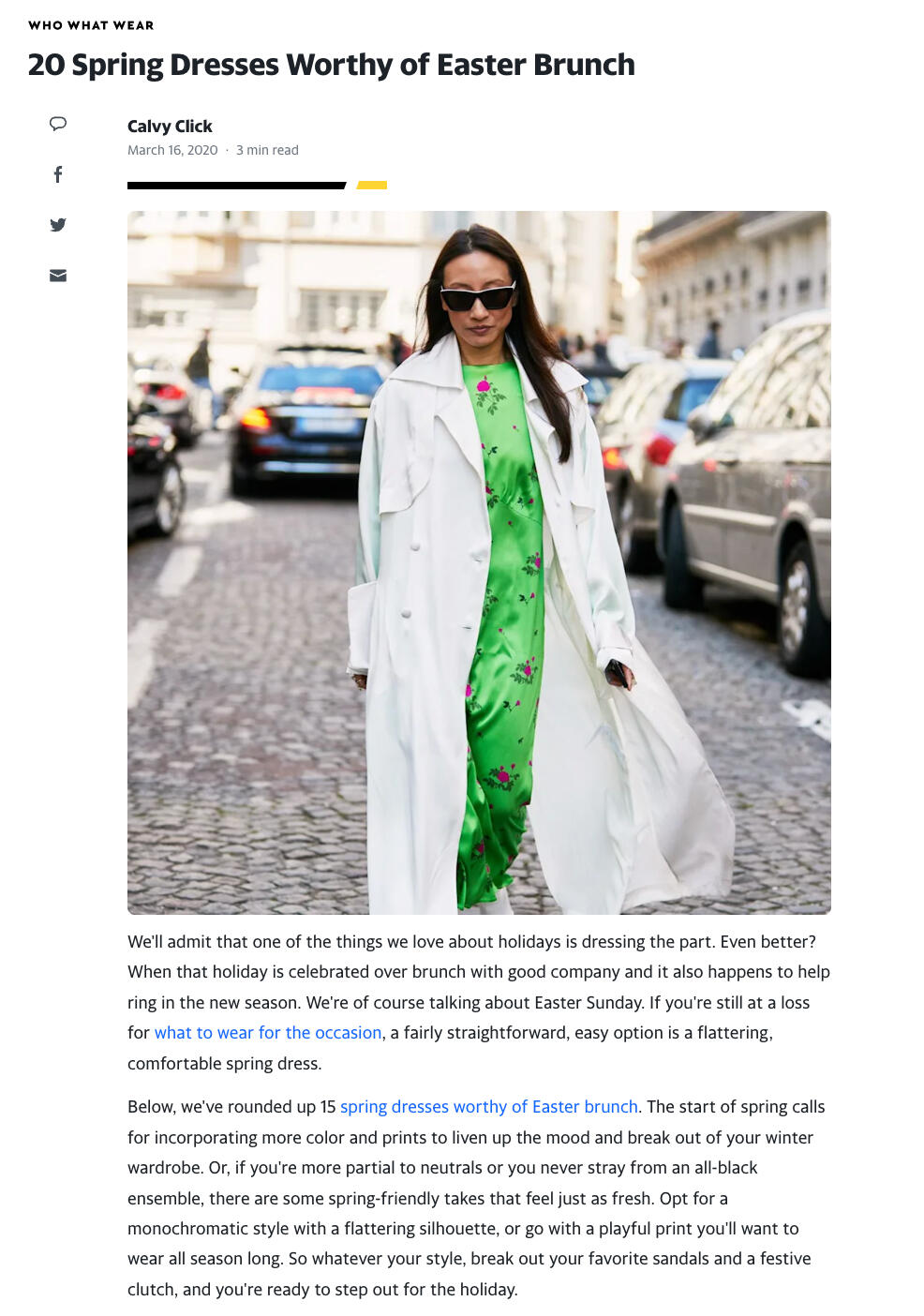 Who What Wear: 20 Spring Dresses Worthy of Easter Brunch